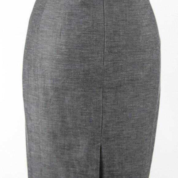 Express $70 Sz 4 Charcoal Gray Pencil Lined Polyester Cotton Rayon Skirt - Picture 2 of 6